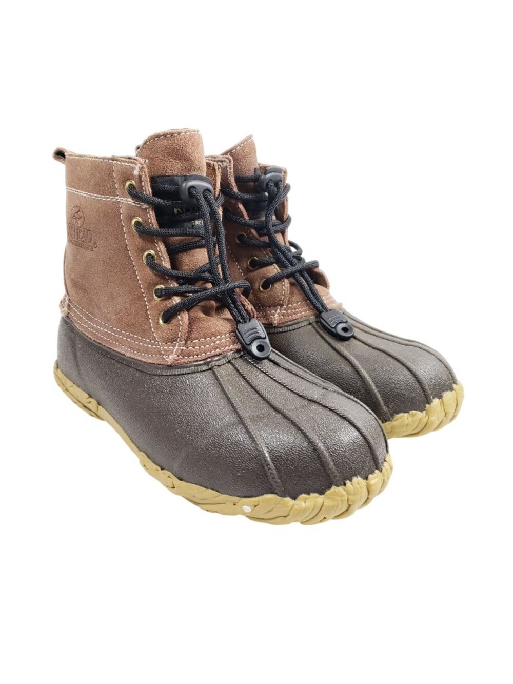 Redhead Duck Boots Women's Size 8 Flannel Lined Brown Rubber Leather